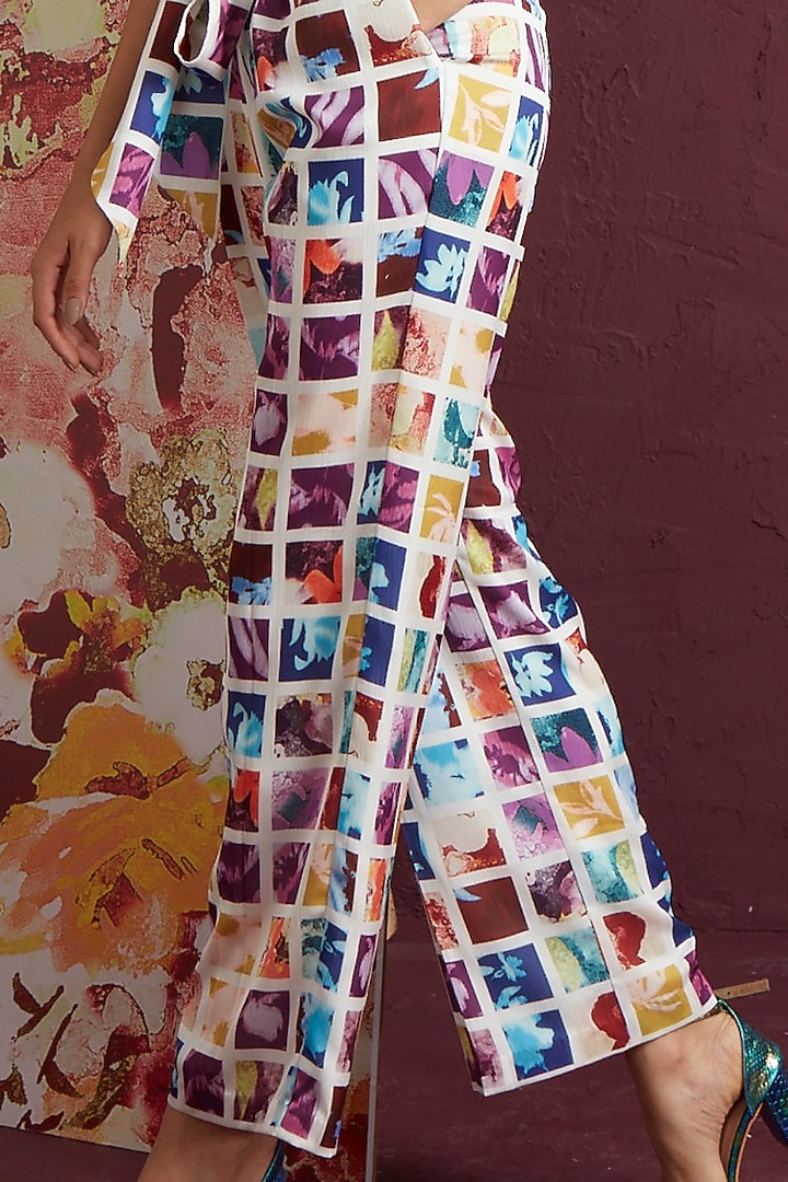 Multi-Colored Crepe Trousers by Not So Serious by Pallavi Mohan at Pernia's Pop Up Shop