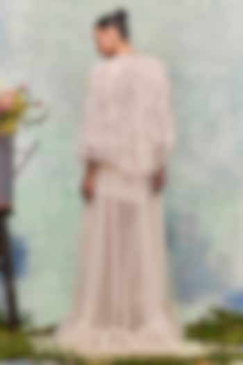 Ivory Tulle & Silk Crepe Wrap Skirt by Not So Serious By Pallavi Mohan at Pernia's Pop Up Shop