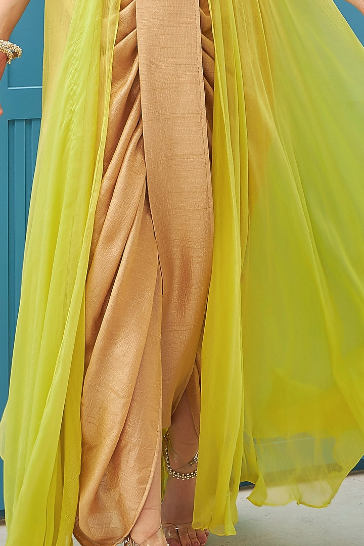 Beige Hand-Embellished Dhoti Set by Naina Seth at Pernia's Pop Up Shop