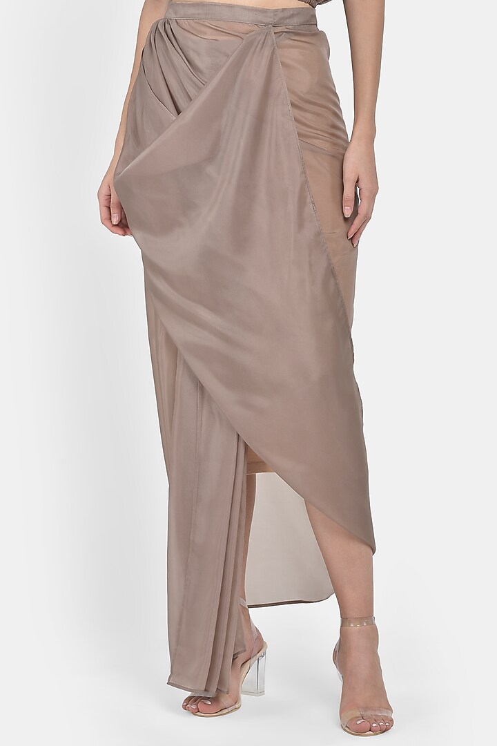 Brown Hand Embellished Tunic Set by Naina Seth at Pernia's Pop Up Shop