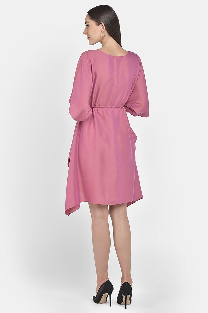 Fuchsia Summer Dress With Dolman Sleeves by Naina Seth at Pernia's Pop Up Shop