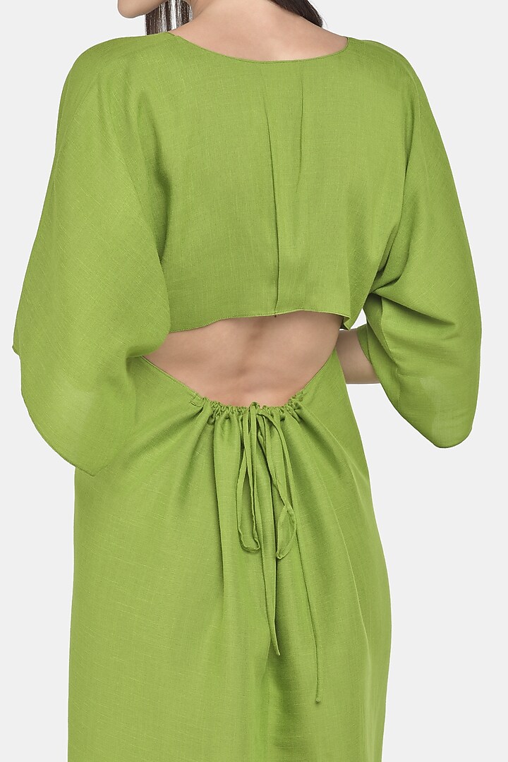 slim fit dress slacks NEW Zara Green Faux Vegan Leather Sleeveless Button V-neck Ruffle Mini –  Brie main image 1