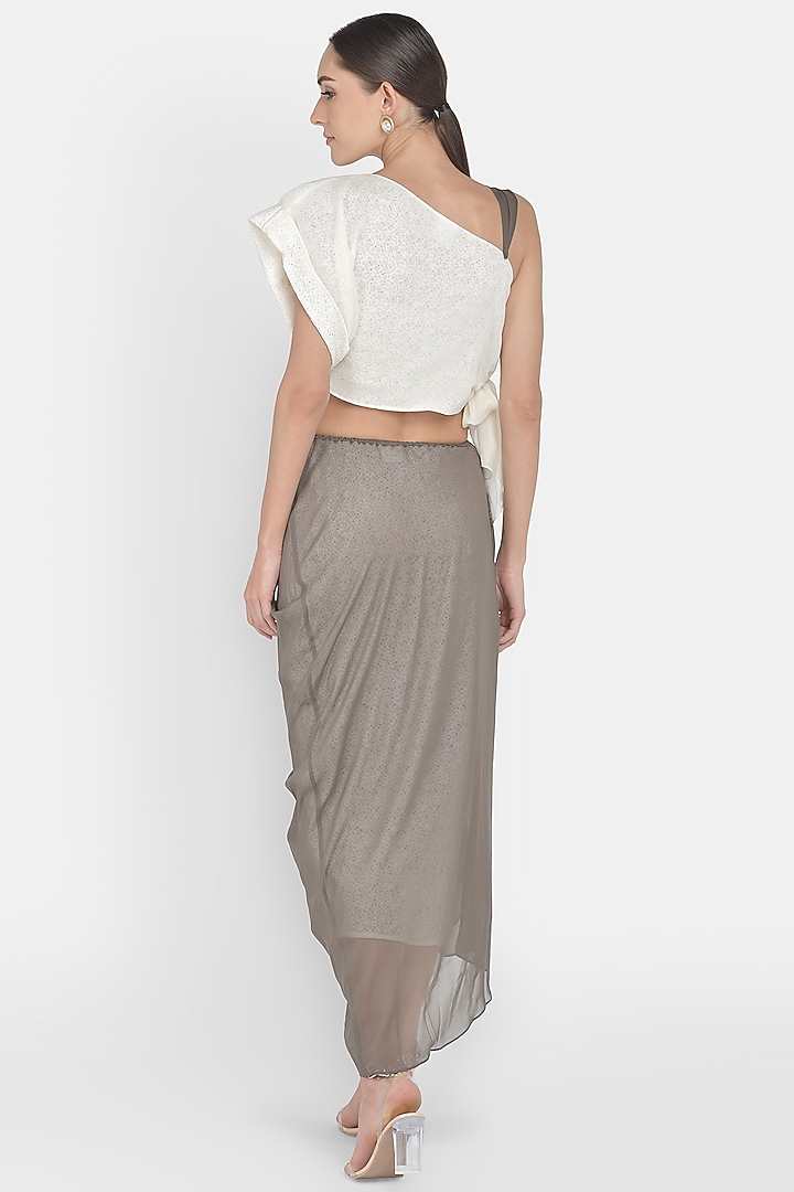 White Embellished Skirt Set by Naina Seth at Pernia's Pop Up Shop