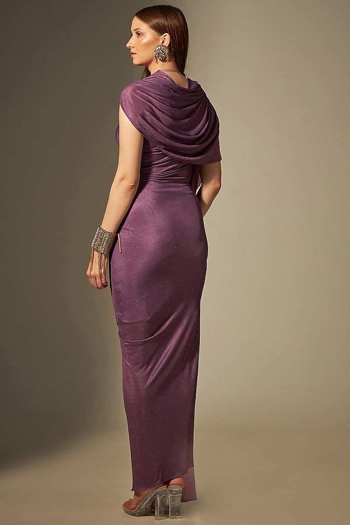 Violet Draped Gown by Naina Seth at Pernia's Pop Up Shop