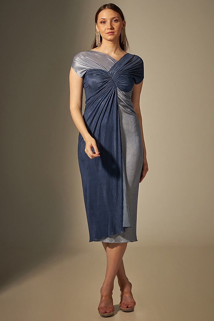 Blue Shaded Stretch Dress by Naina Seth