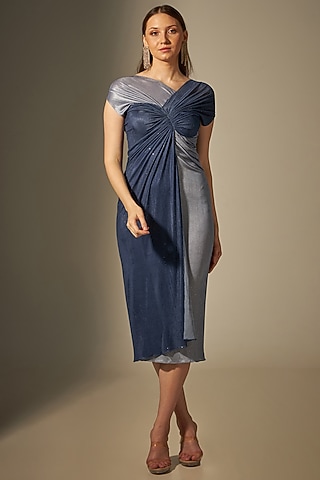 Blue Shaded Stretch Dress by Naina Seth