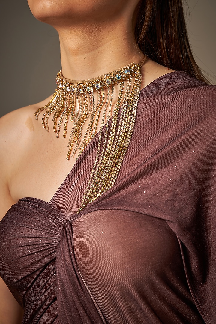 Gold Handmade Diamond Chain Necklace by Naina Seth at Pernia's Pop Up Shop