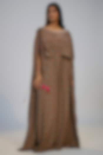 Multi-Colored Crepe Printed & Sequins Embroidered Kaftan by Nadima Saqib at Pernia's Pop Up Shop