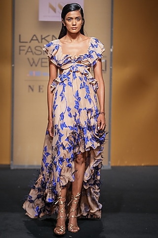 Blush Cut-Out High-Low Dress by Not So Serious By Pallavi Mohan