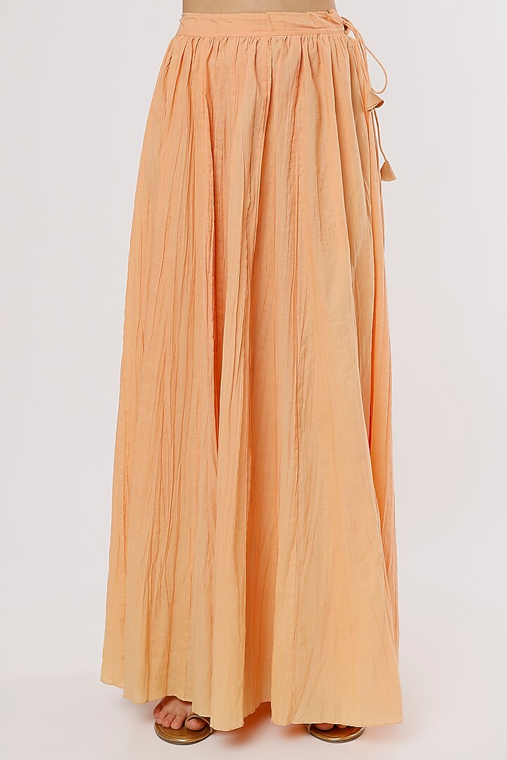 Peach Printed Wedding Anarkali Set by NEETA BHARGAVA at Pernia's Pop Up Shop