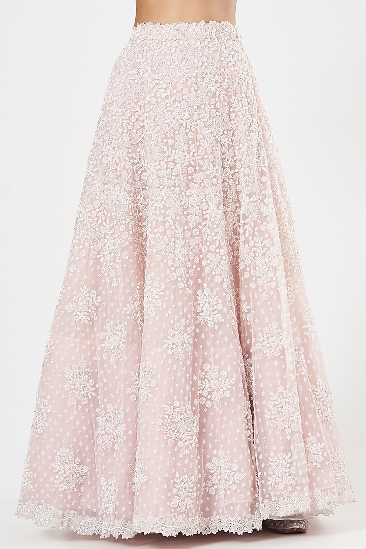 Crystal Pink Embroidered Bridal Lehenga Set by Natasha Dalal at Pernia's Pop Up Shop