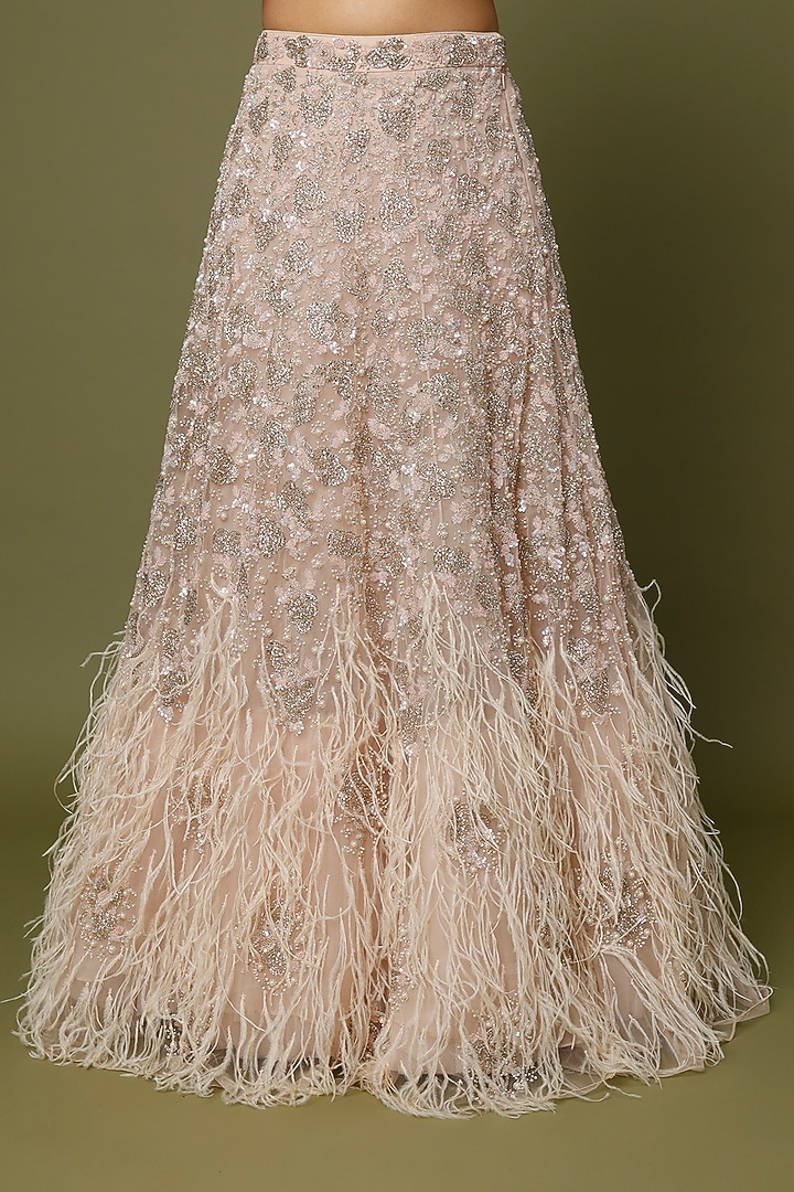 Rose Gold Embroidered Bridal Lehenga Set by Natasha Dalal at Pernia's Pop Up Shop