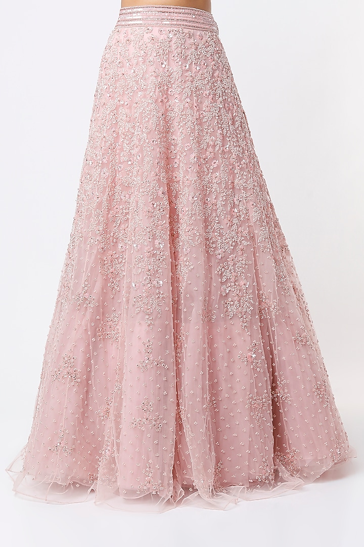 Pink Embroidered Bridal Lehenga Set by Natasha Dalal at Pernia's Pop Up Shop