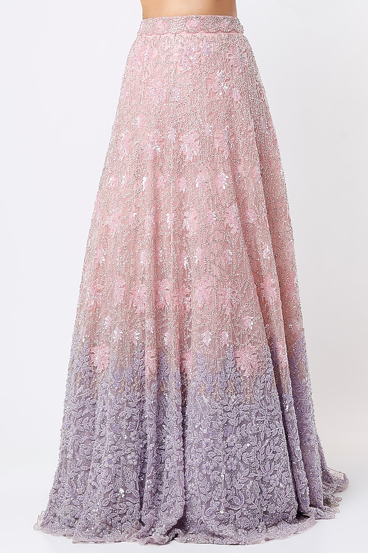 Blush Pink Embroidered Bridal Lehenga Set by Natasha Dalal at Pernia's Pop Up Shop