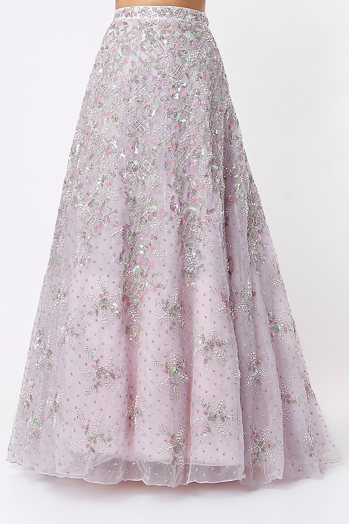 Light Lilac Sequins Embroidered Bridal Lehenga Set by Natasha Dalal at Pernia's Pop Up Shop