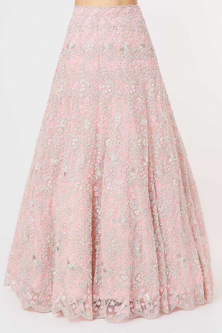 Blush Pink Hand Embroidered Bridal Lehenga Set by Natasha Dalal at Pernia's Pop Up Shop