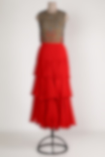 Mint Draped Skirt Set by Nandita Thirani