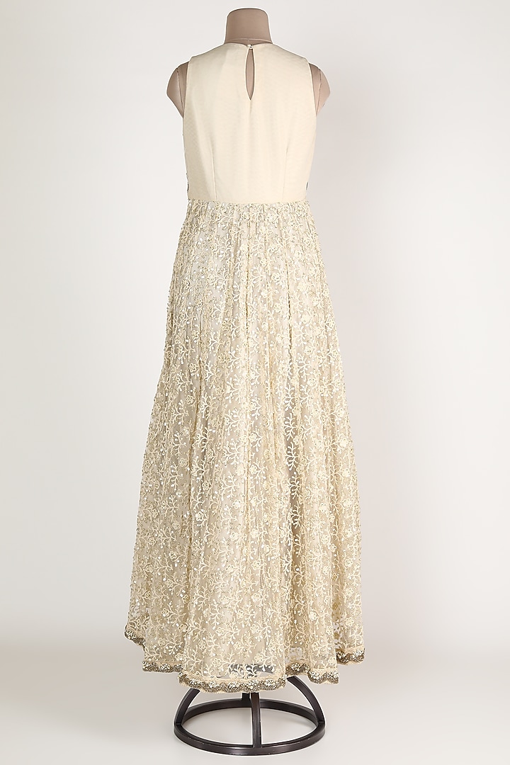 Nude & Purple High-Low Skirt Set by Nandita Thirani at Pernia's Pop Up Shop