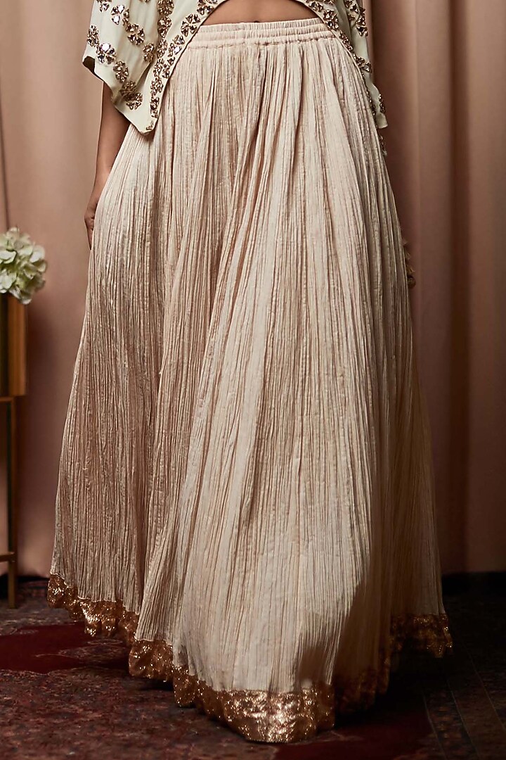 Ivory Mulmul Skirt Set by Nandita Thirani at Pernia's Pop Up Shop