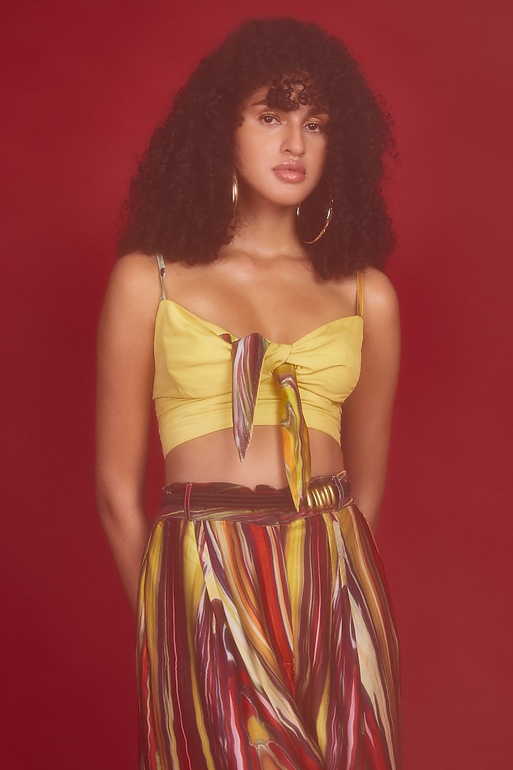 Multi-Colored Satin Co-Ord Set by Nandita Thirani at Pernia's Pop Up Shop