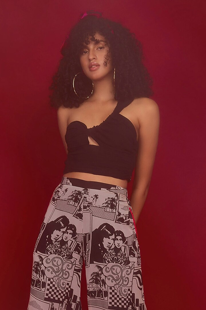 White Georgette & Chiffon Printed Co-Ord Set by Nandita Thirani at Pernia's Pop Up Shop