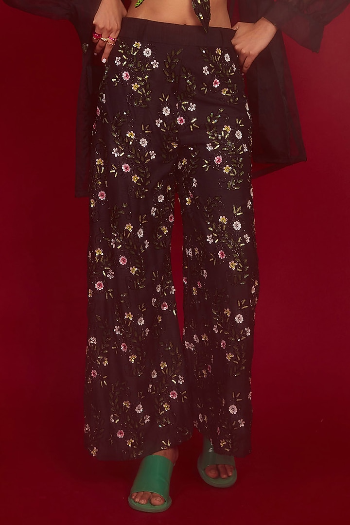 Black Organza Jacket Set by Nandita Thirani at Pernia's Pop Up Shop