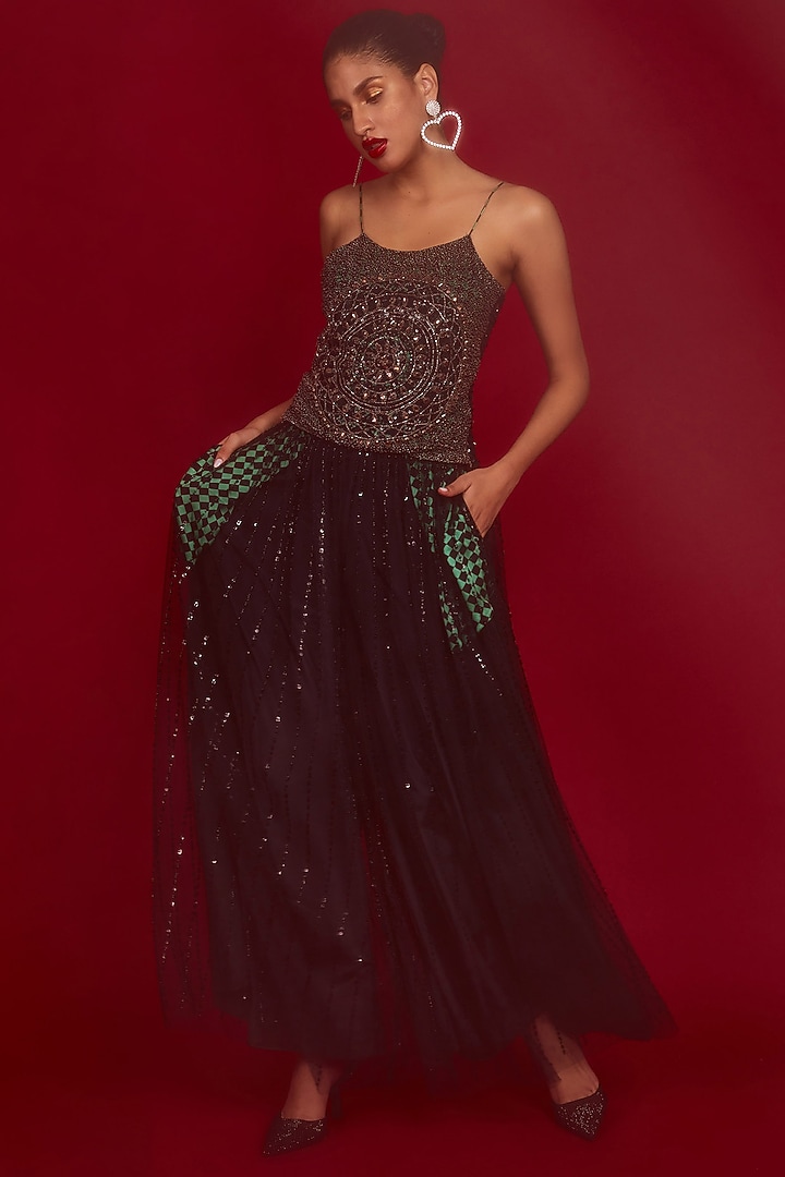 Black Tulle Co-Ord Set by Nandita Thirani at Pernia's Pop Up Shop