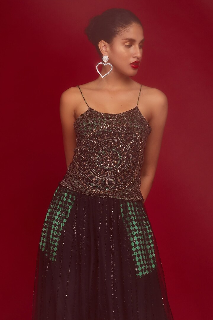 Black Tulle Co-Ord Set by Nandita Thirani at Pernia's Pop Up Shop