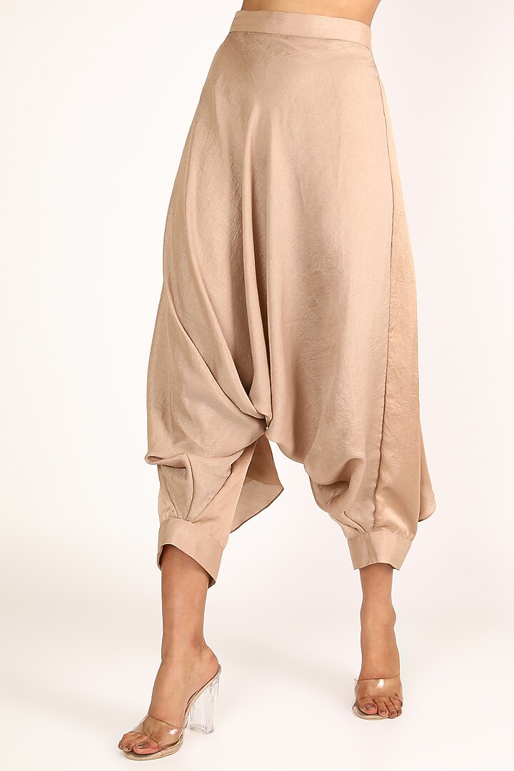 Dusty Blue & Beige Embroidered Pant Set by Nandita Thirani at Pernia's Pop Up Shop