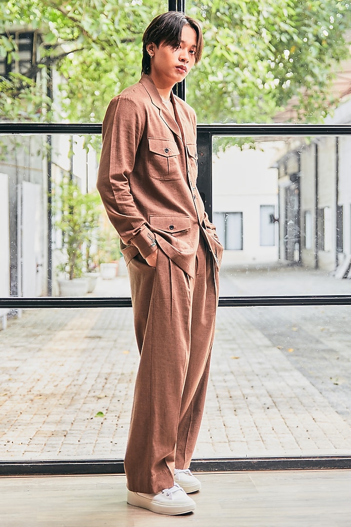 Brown Linen Co-Ord Set by Not So Couture at Pernia's Pop Up Shop