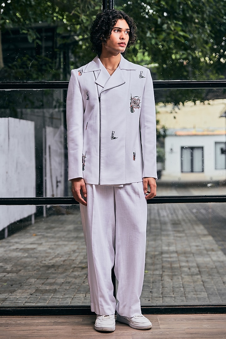 White Linen Jacket Set by Not So Couture at Pernia's Pop Up Shop