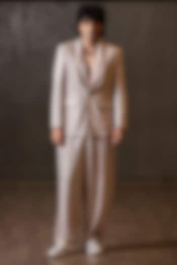 Mauve Linen Blend Blazer Set by Not So Couture at Pernia's Pop Up Shop