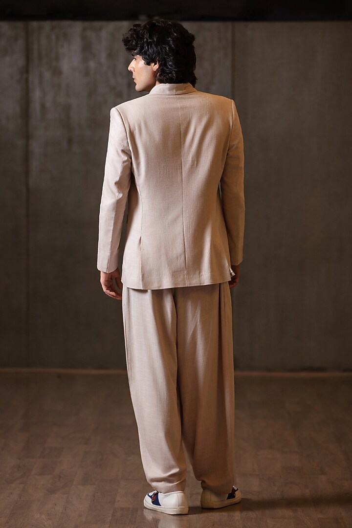 Mauve Linen Blend Blazer Set by Not So Couture at Pernia's Pop Up Shop