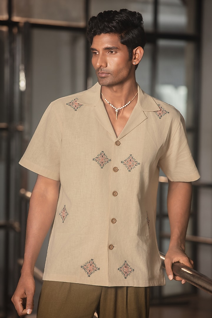 Olive Green Linen Blend Pant Set by Not So Couture at Pernia's Pop Up Shop