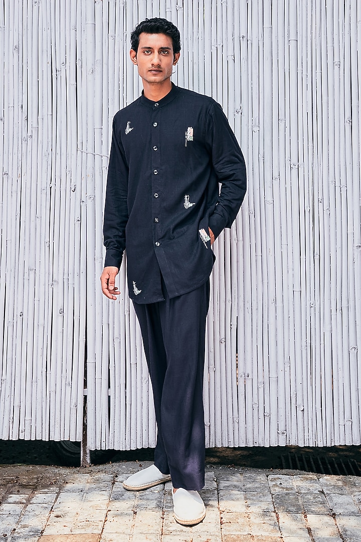 Navy Blue Linen Co-Ord Set by Not So Couture at Pernia's Pop Up Shop