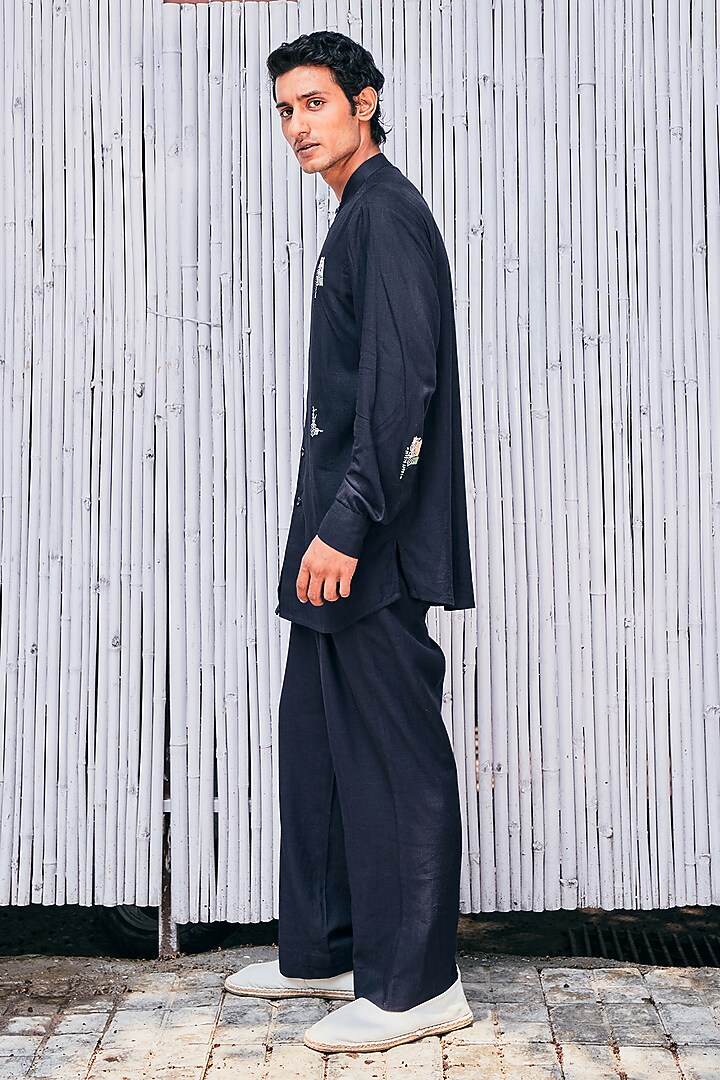 Navy Blue Linen Co-Ord Set by Not So Couture at Pernia's Pop Up Shop