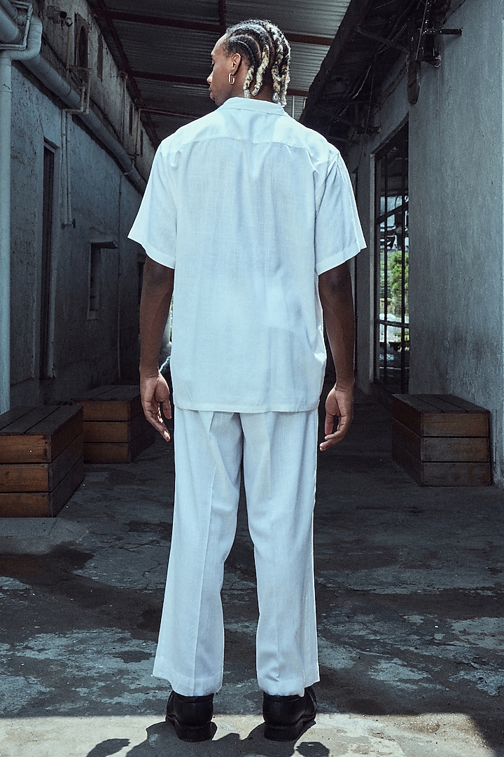 White Linen Party Wear Shirt by Not So Couture at Pernia's Pop Up Shop