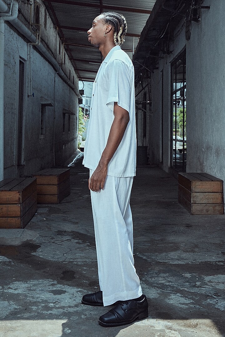 White Linen Party Wear Shirt by Not So Couture at Pernia's Pop Up Shop