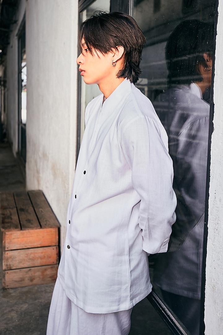 White Linen Wedding Shirt by Not So Couture at Pernia's Pop Up Shop