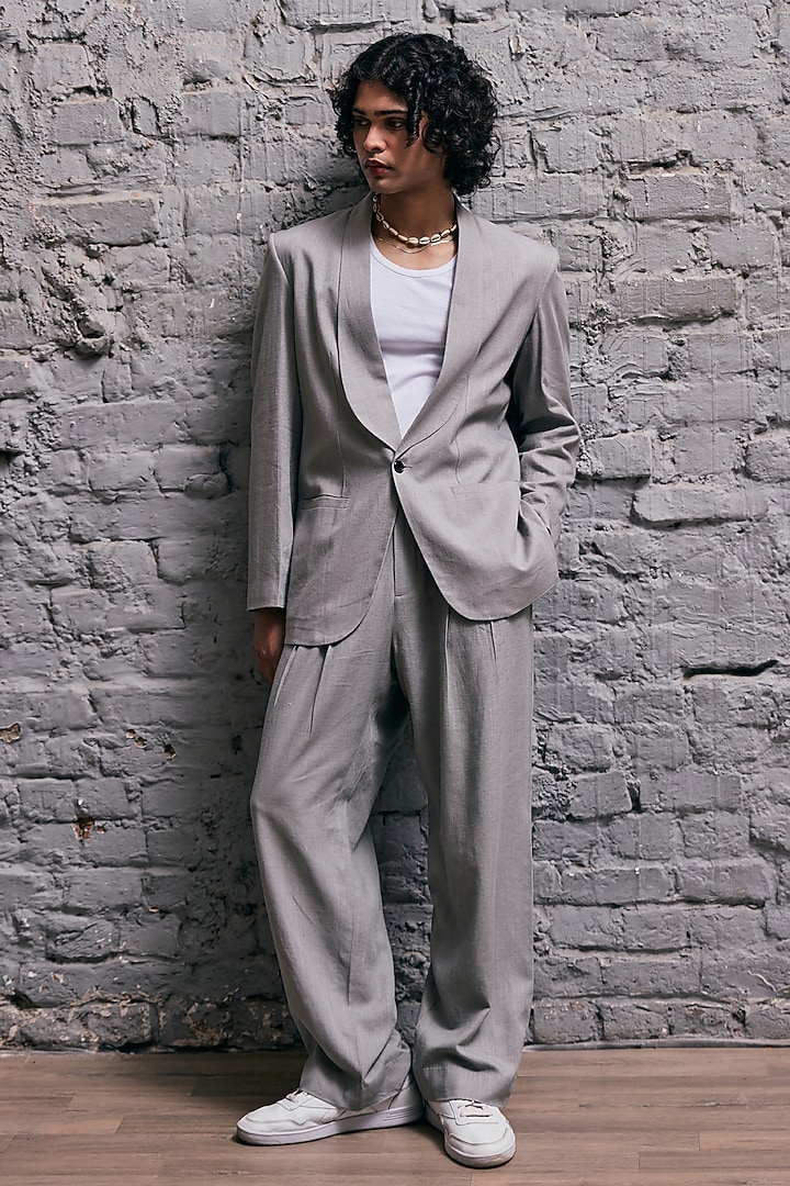 Grey Linen Jacket by Not So Couture at Pernia's Pop Up Shop
