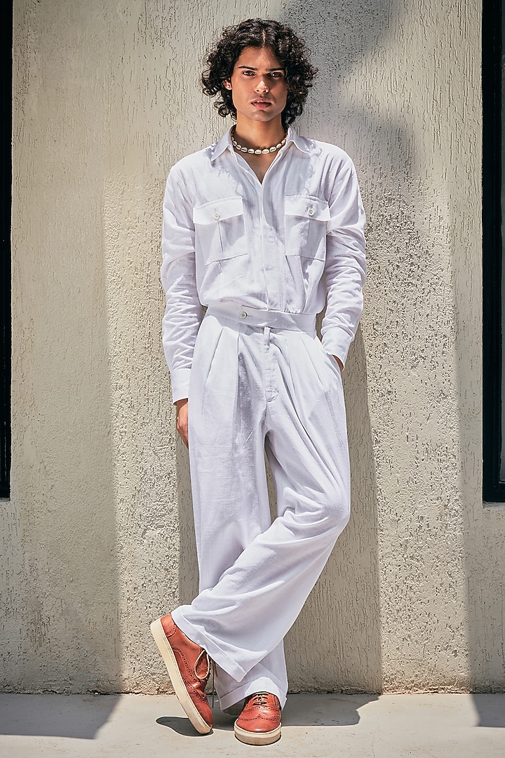White Linen Jumpsuit by Not So Couture at Pernia's Pop Up Shop