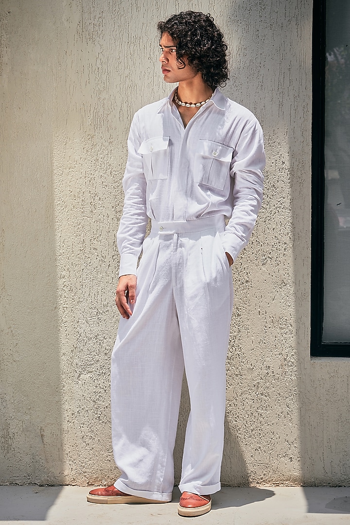 White Linen Jumpsuit by Not So Couture at Pernia's Pop Up Shop