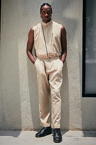 White Linen Jumpsuit by Not So Couture