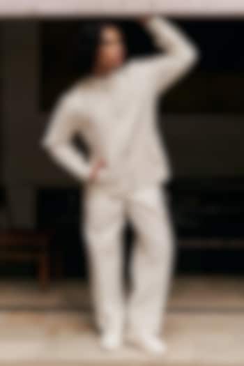 White Linen Blend Co-Ord Set by Not So Couture at Pernia's Pop Up Shop