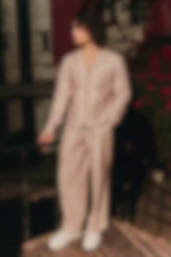 Light Mauve Linen Blend Co-Ord Set by Not So Couture at Pernia's Pop Up Shop