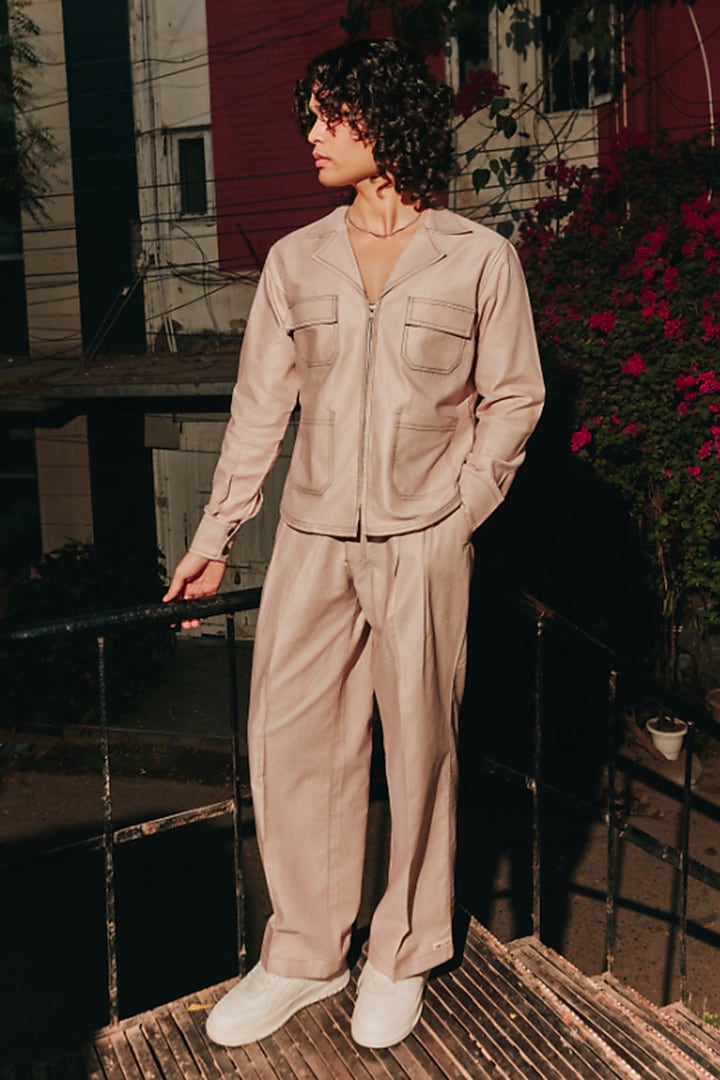 Light Mauve Linen Blend Co-Ord Set by Not So Couture at Pernia's Pop Up Shop