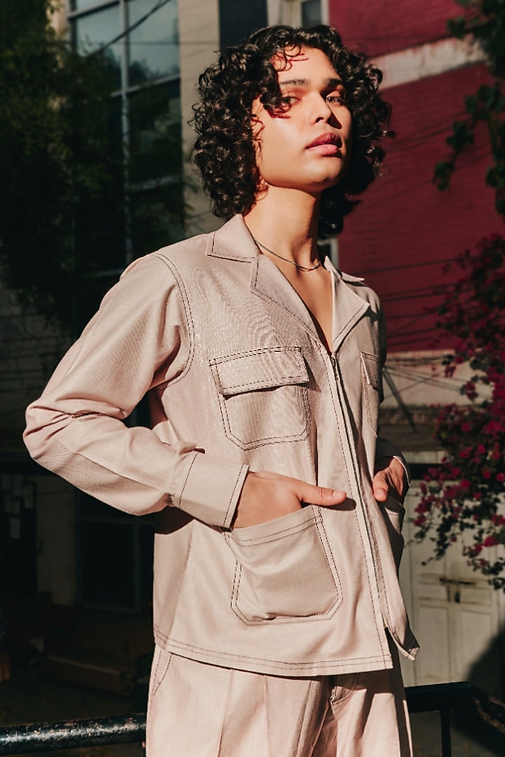 Light Mauve Linen Blend Co-Ord Set by Not So Couture at Pernia's Pop Up Shop