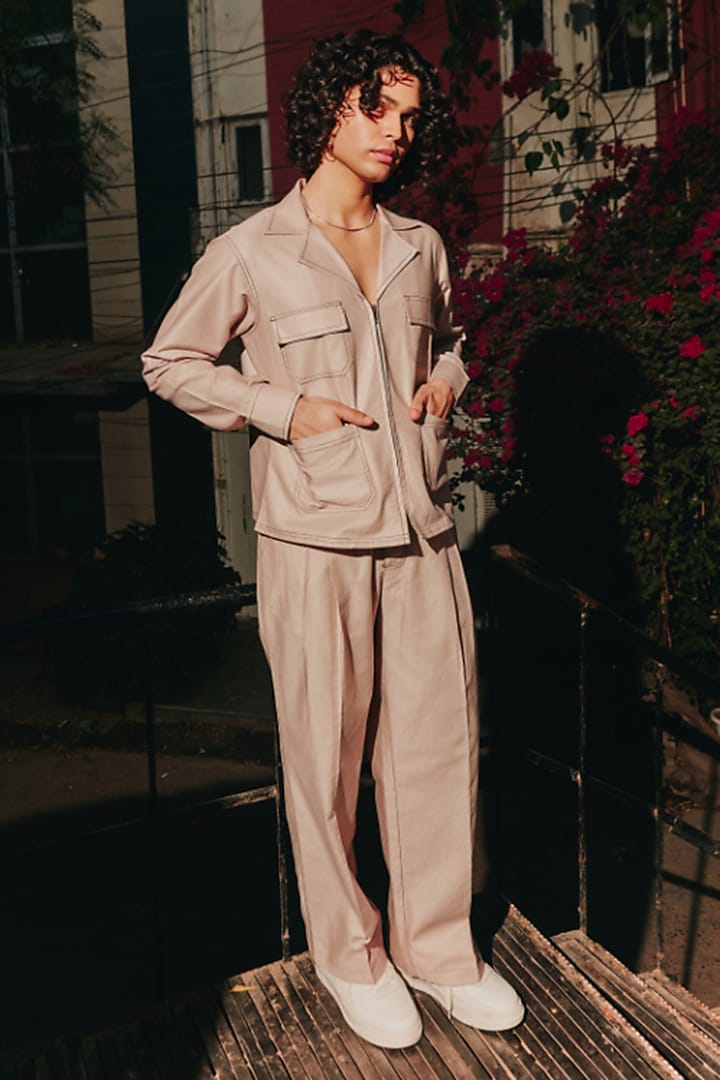 Light Mauve Linen Blend Co-Ord Set by Not So Couture at Pernia's Pop Up Shop