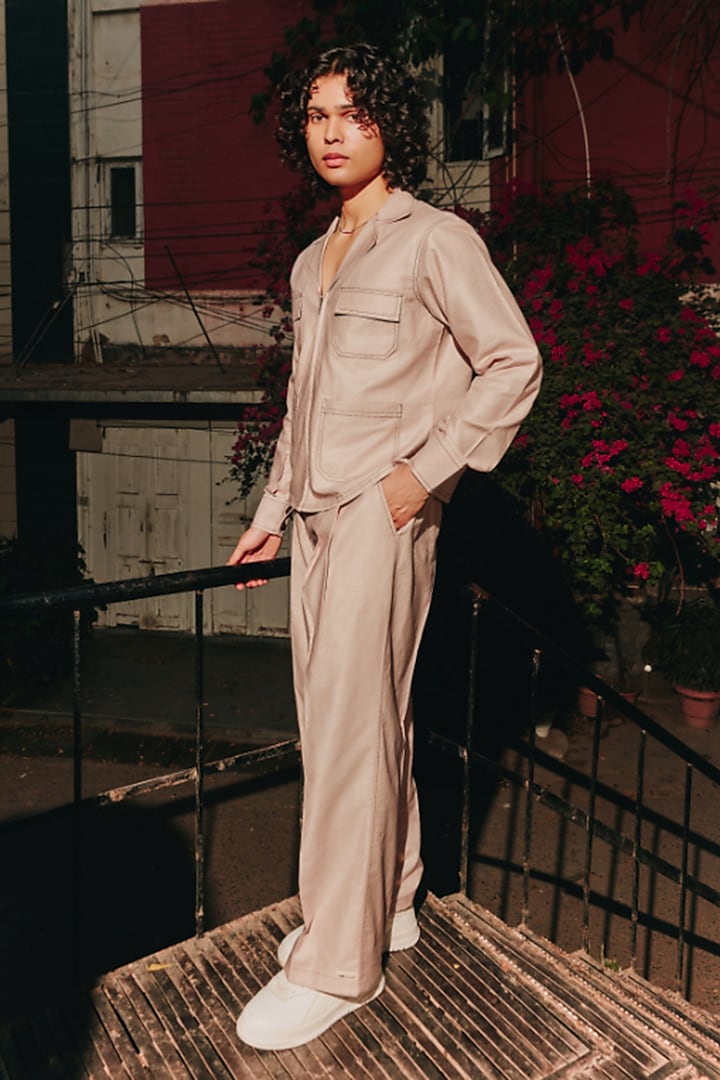 Light Mauve Linen Blend Co-Ord Set by Not So Couture at Pernia's Pop Up Shop
