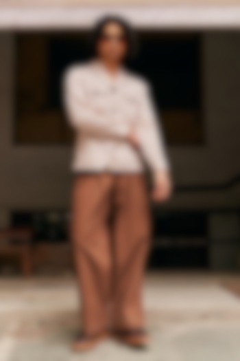 Brown Linen Blend Co-Ord Set by Not So Couture at Pernia's Pop Up Shop